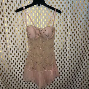 Cottage core lingerie hillard & hanson slip dress size M